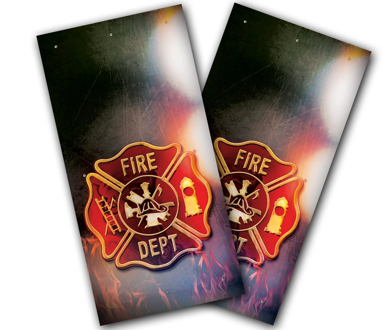 Fire Badge Cornhole Wraps - Set Of 2 3 Fire Badge Cornhole Wraps - Set Of 2