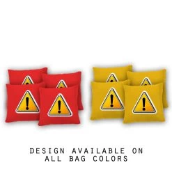 Warning Cornhole Bags - Set Of 8