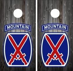 10th Mountain Patch Cornhole Wraps - Set Of 2