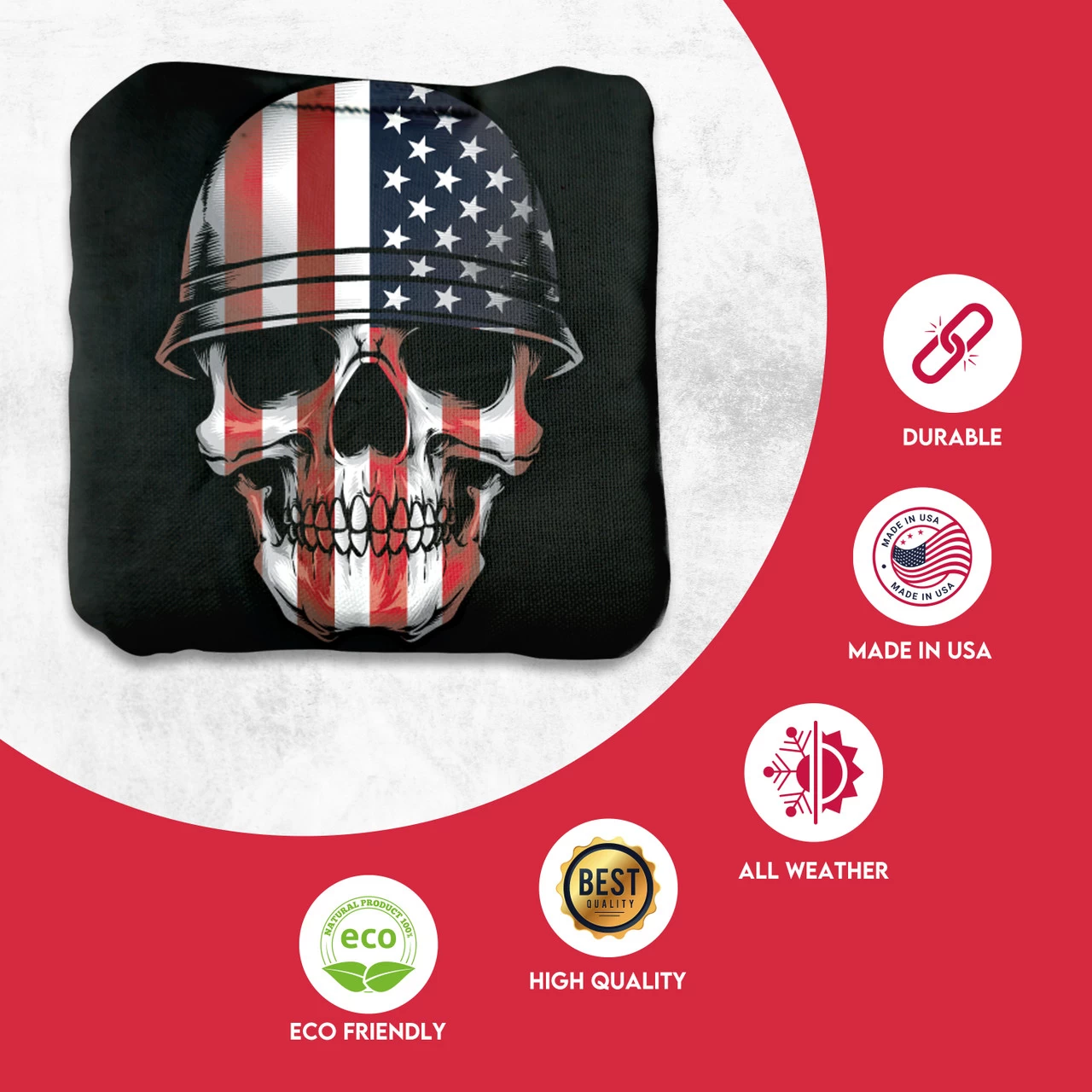Soldier Flag Skull Professional Cornhole Bags - Set Of 8 4 Soldier Flag Skull Professional Cornhole Bags - Set Of 8 - Image 2