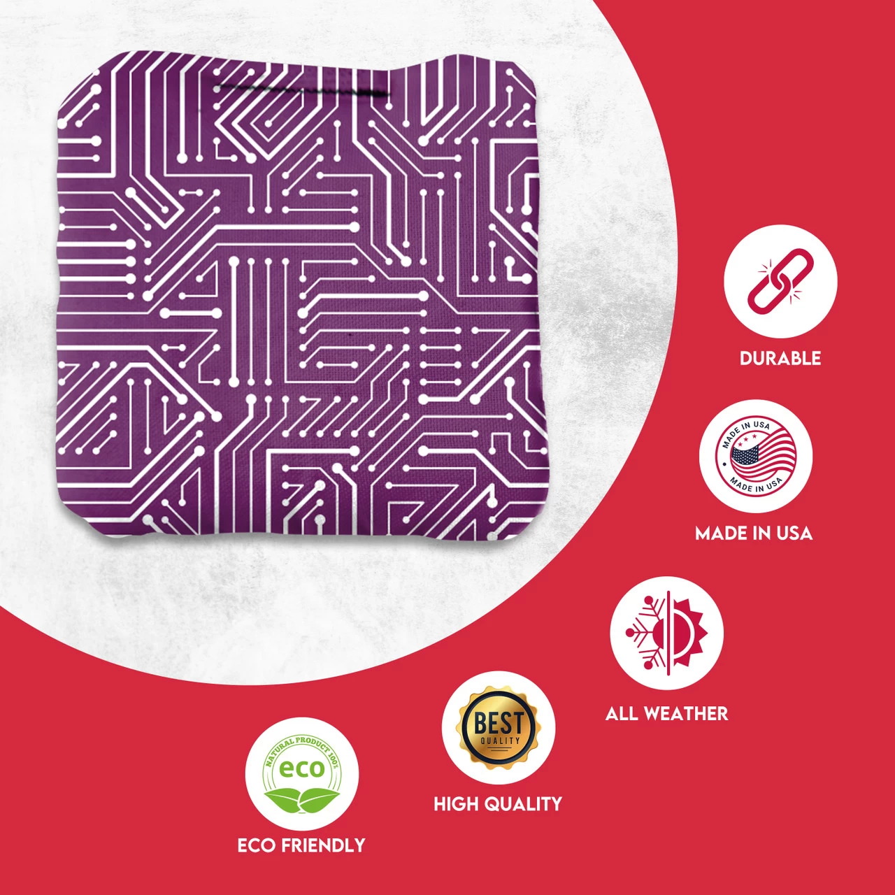 Blue Purple Tech Professional Cornhole Bags - Set Of 8 4 Blue Purple Tech Professional Cornhole Bags - Set Of 8 - Image 2