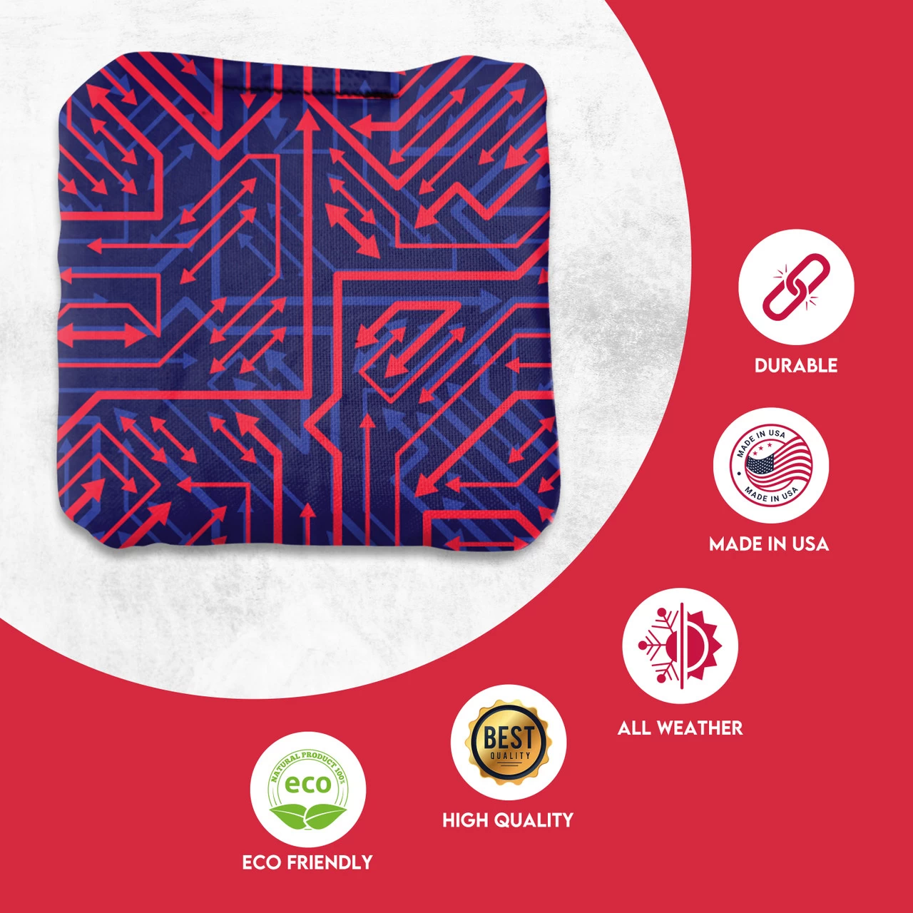 Red Yellow Tech Professional Cornhole Bags - Set Of 8 4 Red Yellow Tech Professional Cornhole Bags - Set Of 8 - Image 2