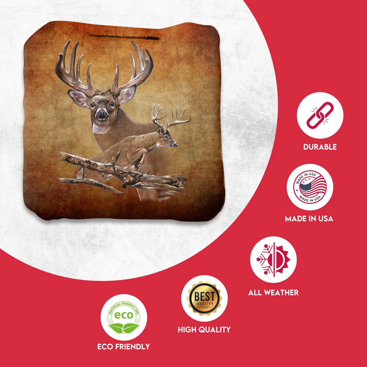 Deer Professional Cornhole Bags - Set Of 8 4 Deer Professional Cornhole Bags - Set Of 8 - Image 2