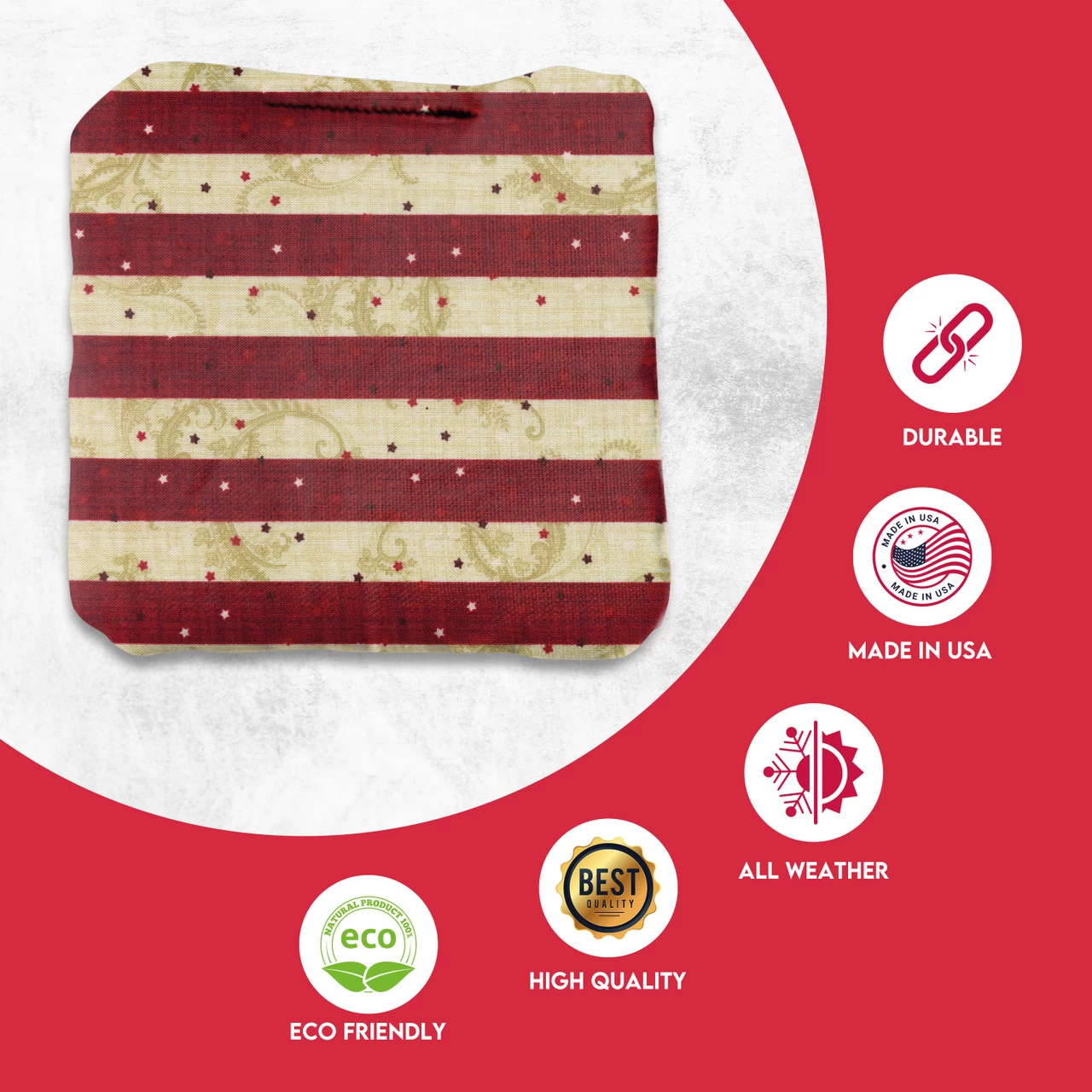 Stars Stripes Professional Cornhole Bags - Set Of 8 4 Stars Stripes Professional Cornhole Bags - Set Of 8 - Image 2