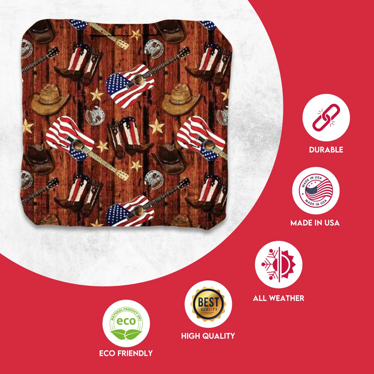 Cowboy Boots Professional Cornhole Bags - Set Of 8 4 Cowboy Boots Professional Cornhole Bags - Set Of 8 - Image 2