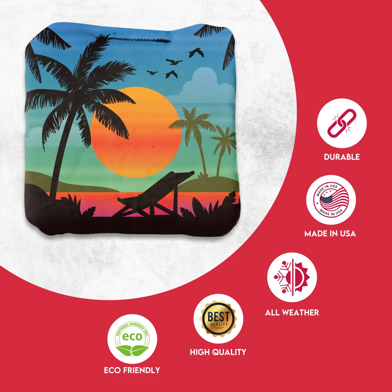 Green Blue Beach Professional Cornhole Bags - Set Of 8 4 Green Blue Beach Professional Cornhole Bags - Set Of 8 - Image 2