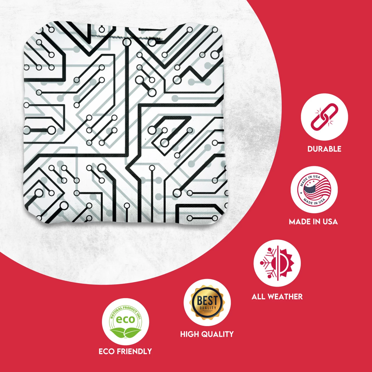 White Aqua Tech Professional Cornhole Bags - Set Of 8 4 White Aqua Tech Professional Cornhole Bags - Set Of 8 - Image 2