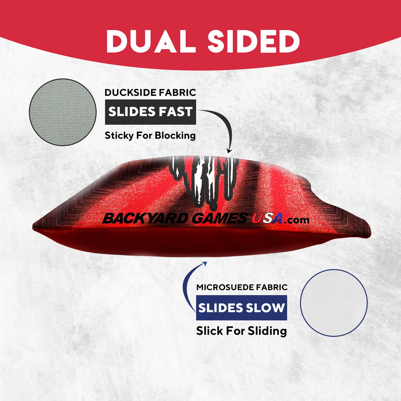 Red Blue Skull Tournament Cornhole Bags - Set Of 8 5 Red Blue Skull Tournament Cornhole Bags - Set Of 8 - Image 3