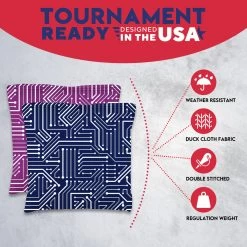 Blue Pink Purple Tech Tournament Cornhole Bags - Set Of 8 12 Blue Pink Purple Tech Tournament Cornhole Bags - Set Of 8 -Pro Cornhole Shop 3 02139.1708643891