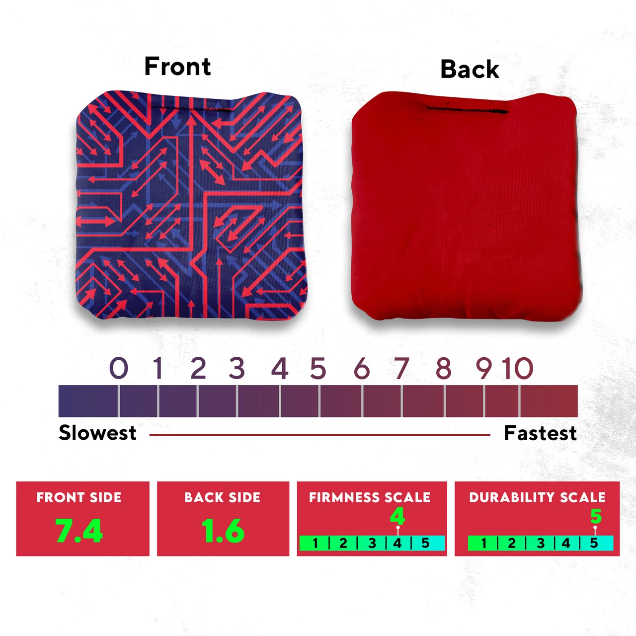 Red Yellow Tech Professional Cornhole Bags - Set Of 8 6 Red Yellow Tech Professional Cornhole Bags - Set Of 8 - Image 4