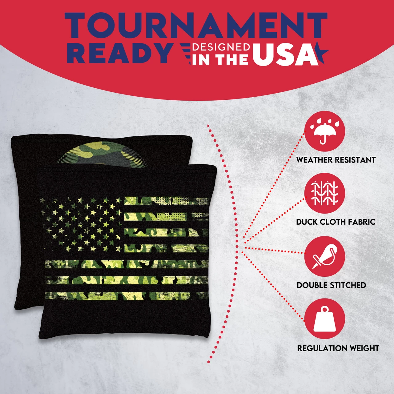 Camo Skull Tournament Cornhole Bags - Set Of 8 7 Camo Skull Tournament Cornhole Bags - Set Of 8 - Image 5