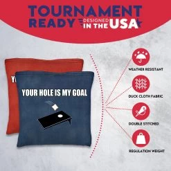 Your Hole Is My Goal Tournament Cornhole Bags - Set Of 8 12 Your Hole Is My Goal Tournament Cornhole Bags - Set Of 8 -Pro Cornhole Shop 3 08474.1708292779