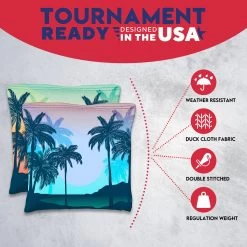 Palm Trees Tournament Cornhole Bags - Set Of 8 -Pro Cornhole Shop 3 13118.1708644637