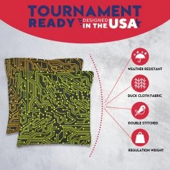 Green Orange Tech Tournament Cornhole Bags - Set Of 8 12 Green Orange Tech Tournament Cornhole Bags - Set Of 8 -Pro Cornhole Shop 3 22899.1708643996