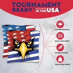 Eagle In Flag Tournament Cornhole Bags - Set Of 8 12 Eagle In Flag Tournament Cornhole Bags - Set Of 8 -Pro Cornhole Shop 3 30432.1708224330