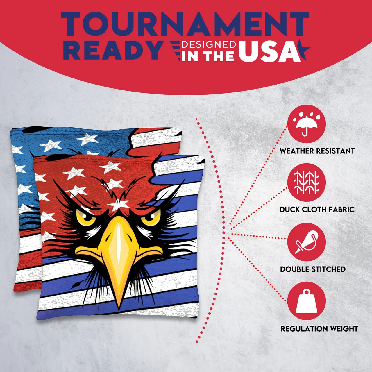 Eagle In Flag Tournament Cornhole Bags - Set Of 8 7 Eagle In Flag Tournament Cornhole Bags - Set Of 8 - Image 5