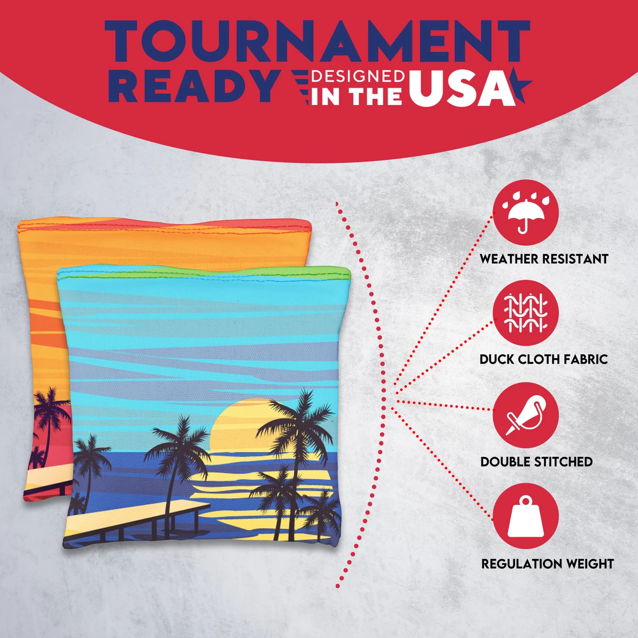 Blue Red Beach Tournament Cornhole Bags - Set Of 8 8 Blue Red Beach Tournament Cornhole Bags - Set Of 8 - Image 6