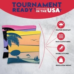 Orange Purple Dolphin Beach Tournament Cornhole Bags - Set Of 8 12 Orange Purple Dolphin Beach Tournament Cornhole Bags - Set Of 8 -Pro Cornhole Shop 3 32448.1708653032
