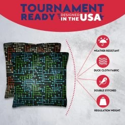 Orange White Blue Green Lines Tournament Cornhole Bags - Set Of 8 12 Orange White Blue Green Lines Tournament Cornhole Bags - Set Of 8 -Pro Cornhole Shop 3 38801.1708644160