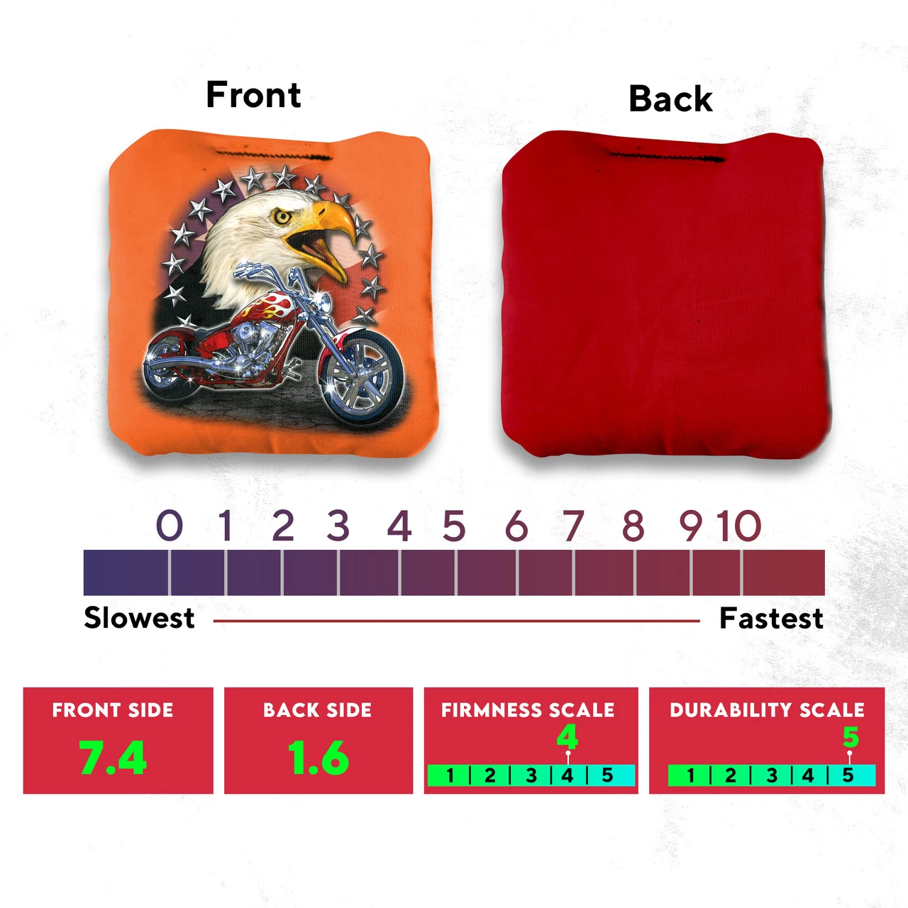 Motorcycle Bald Eagle Professional Cornhole Bags - Set Of 8 6 Motorcycle Bald Eagle Professional Cornhole Bags - Set Of 8 - Image 4