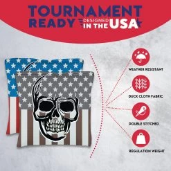 Skull Over Flag Tournament Cornhole Bags - Set Of 8 -Pro Cornhole Shop 3 52090.1708293471