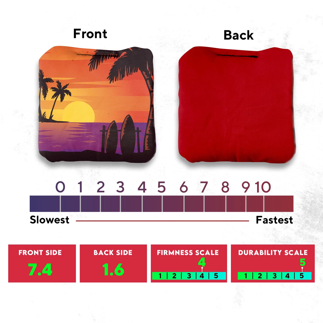 Orange Blue Beach Professional Cornhole Bags - Set Of 8 6 Orange Blue Beach Professional Cornhole Bags - Set Of 8 - Image 4