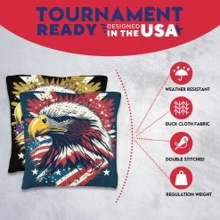 Red Gold Eagle Tournament Cornhole Bags - Set Of 8 12 Red Gold Eagle Tournament Cornhole Bags - Set Of 8 -Pro Cornhole Shop 3 58720.1708293145