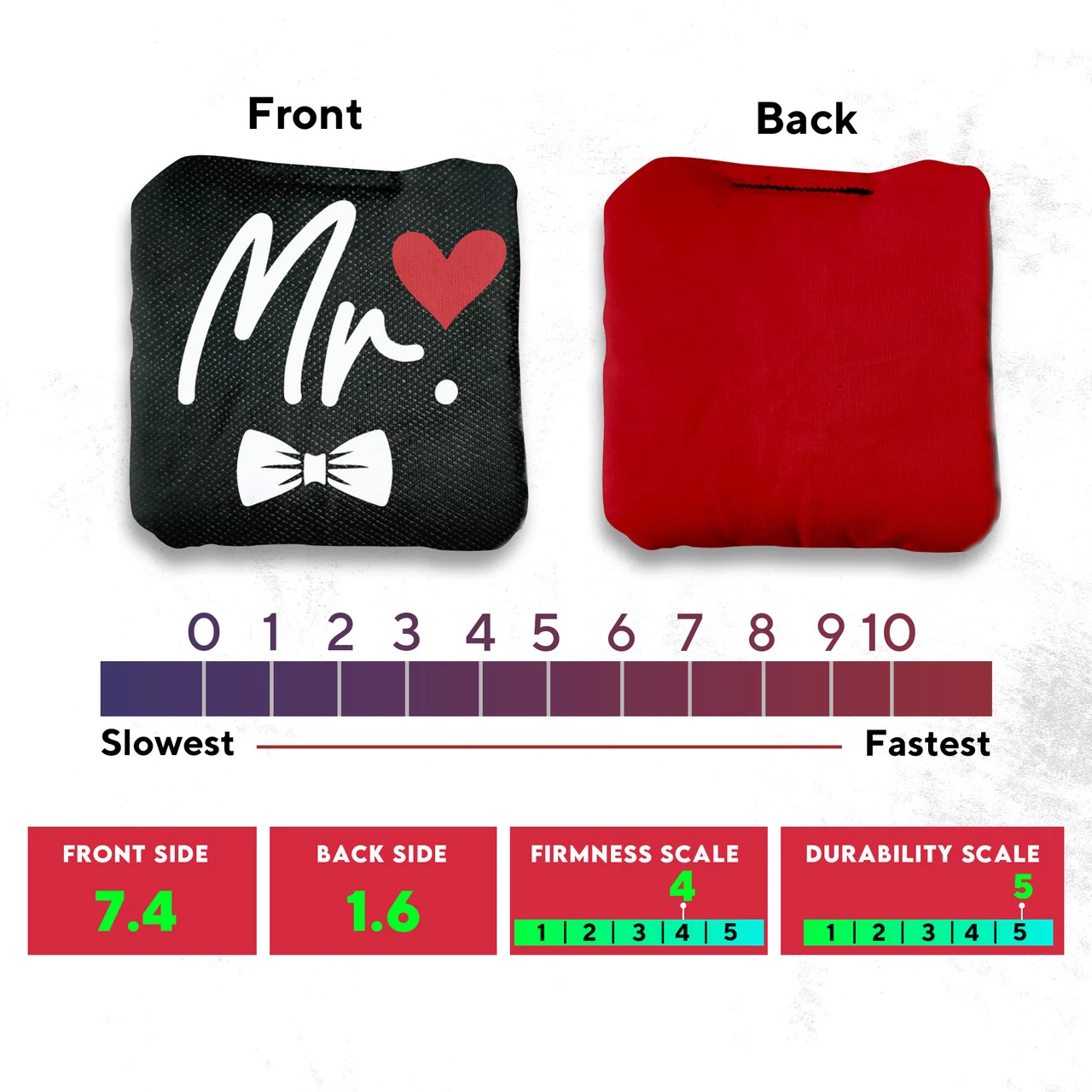 Mr. And Mrs. Professional Cornhole Bags - Set Of 8 6 Mr. And Mrs. Professional Cornhole Bags - Set Of 8 - Image 4