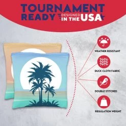 Tropical Palms Tournament Cornhole Bags - Set Of 8 12 Tropical Palms Tournament Cornhole Bags - Set Of 8 -Pro Cornhole Shop 3 64175.1708461469