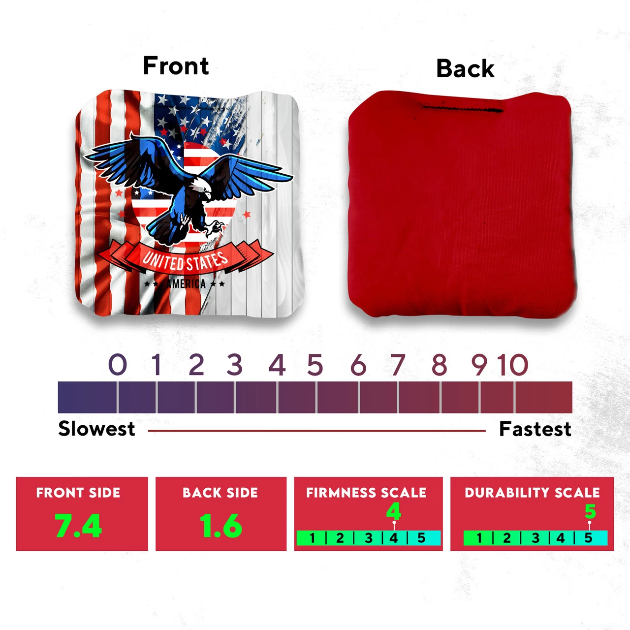 USA Eagle Flag Professional Cornhole Bags - Set Of 8 6 USA Eagle Flag Professional Cornhole Bags - Set Of 8 - Image 4