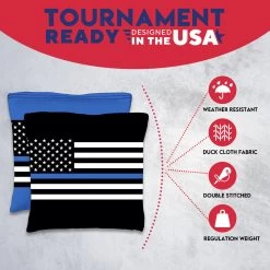 Blue Lines Flag Tournament Cornhole Bags - Set Of 8 12 Blue Lines Flag Tournament Cornhole Bags - Set Of 8 -Pro Cornhole Shop 3 67762.1708292439