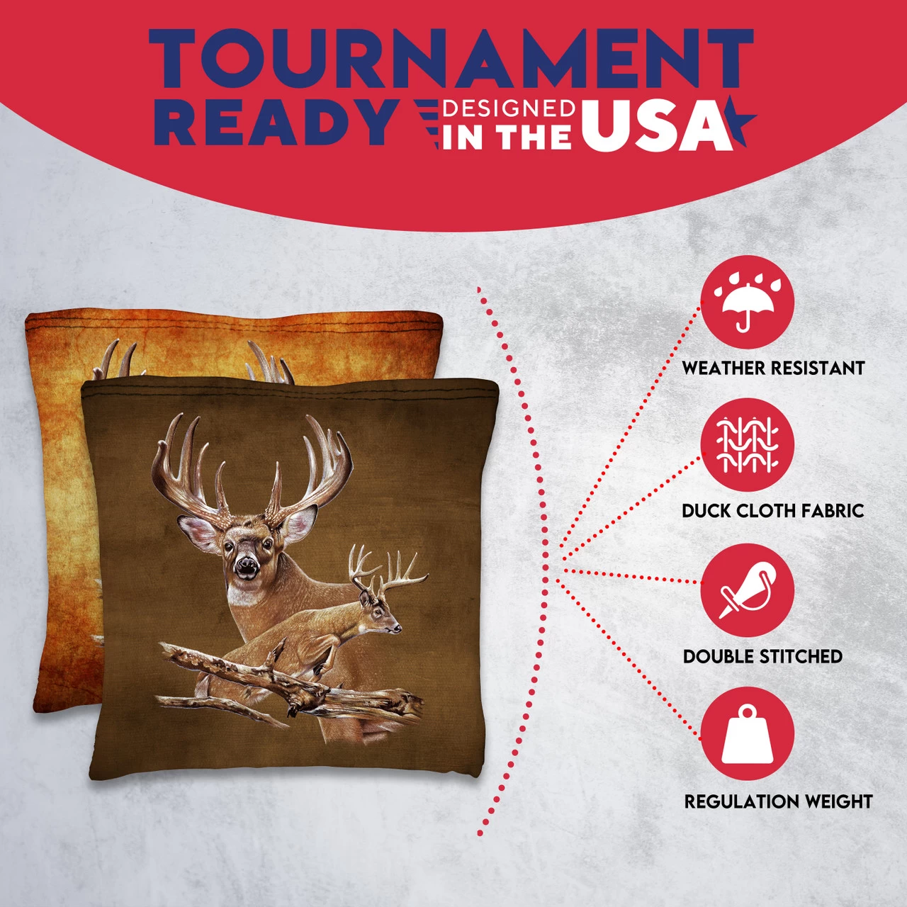 Deer Tournament Cornhole Bags - Set Of 8 7 Deer Tournament Cornhole Bags - Set Of 8 - Image 5