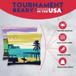 Green Blue Surfer Beach Tournament Cornhole Bags - Set Of 8 12 Green Blue Surfer Beach Tournament Cornhole Bags - Set Of 8 -Pro Cornhole Shop 3 71707.1708652770