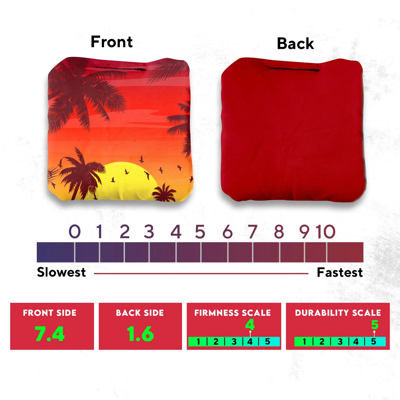 Red Blue Palm Sky Professional Cornhole Bags - Set Of 8 6 Red Blue Palm Sky Professional Cornhole Bags - Set Of 8 - Image 4