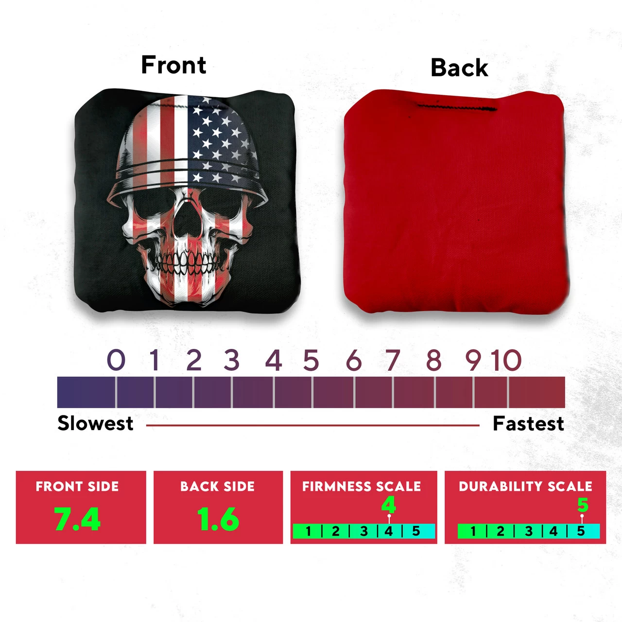 Soldier Flag Skull Professional Cornhole Bags - Set Of 8 6 Soldier Flag Skull Professional Cornhole Bags - Set Of 8 - Image 4