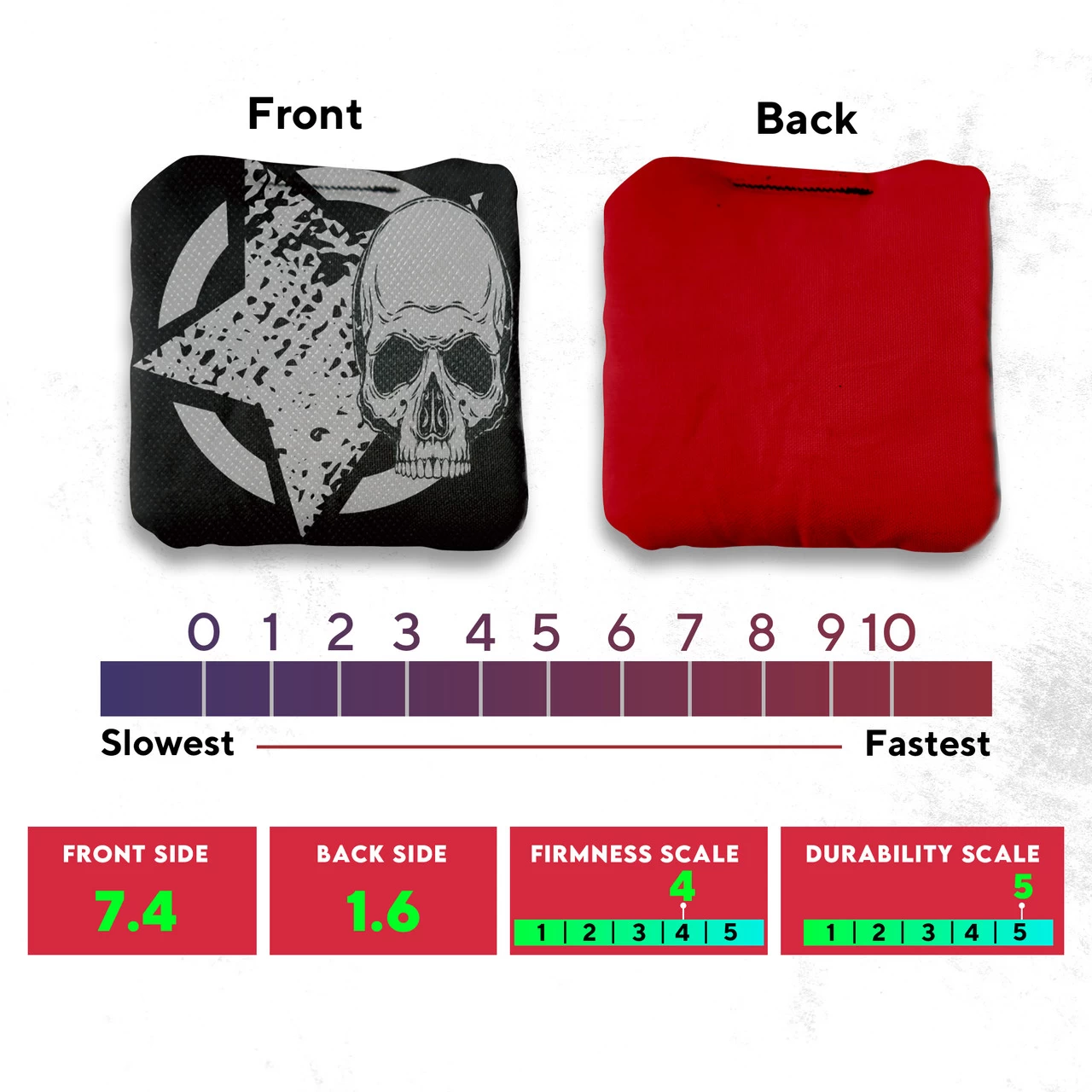 Black Green Star Skull Professional Cornhole Bags - Set Of 8 6 Black Green Star Skull Professional Cornhole Bags - Set Of 8 - Image 4