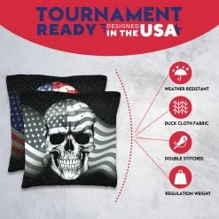 Flag Skull Tournament Cornhole Bags - Set Of 8 -Pro Cornhole Shop 3 97559.1708224413