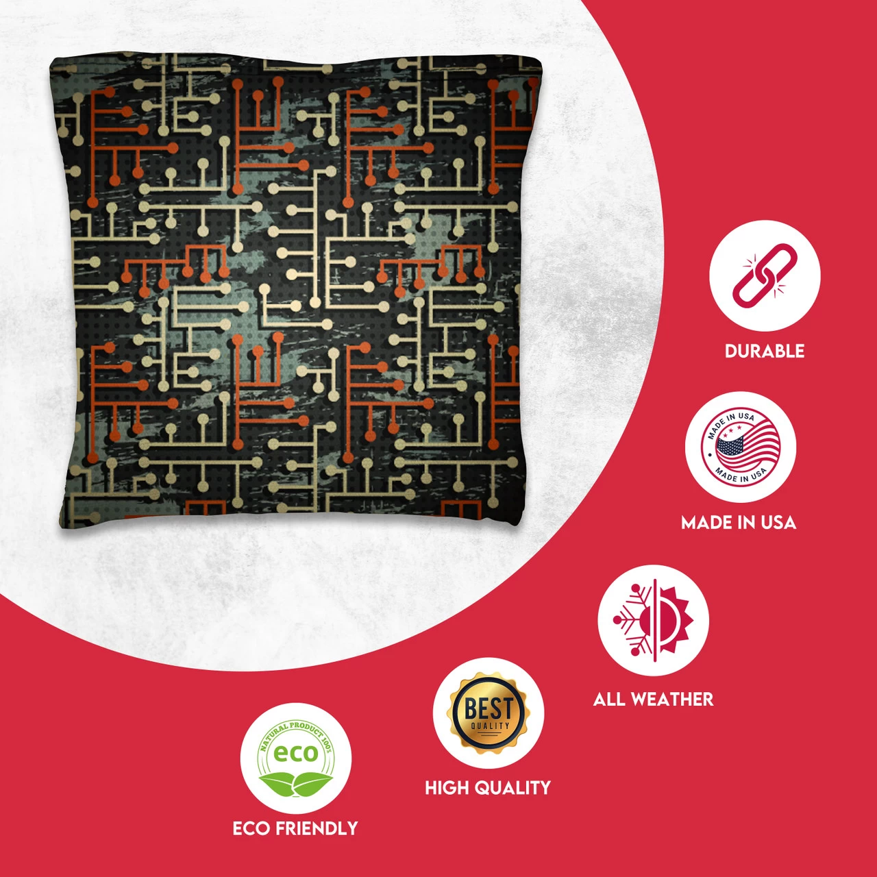 Orange White Blue Green Lines Tournament Cornhole Bags - Set Of 8 4 Orange White Blue Green Lines Tournament Cornhole Bags - Set Of 8 - Image 2