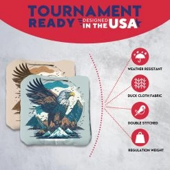 Blue Gold Eagle Professional Cornhole Bags - Set Of 8 12 Blue Gold Eagle Professional Cornhole Bags - Set Of 8 -Pro Cornhole Shop 4 08418.1707442280