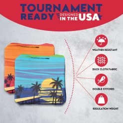 Blue Red Beach Professional Cornhole Bags - Set Of 8 12 Blue Red Beach Professional Cornhole Bags - Set Of 8 -Pro Cornhole Shop 4 11087.1708185849