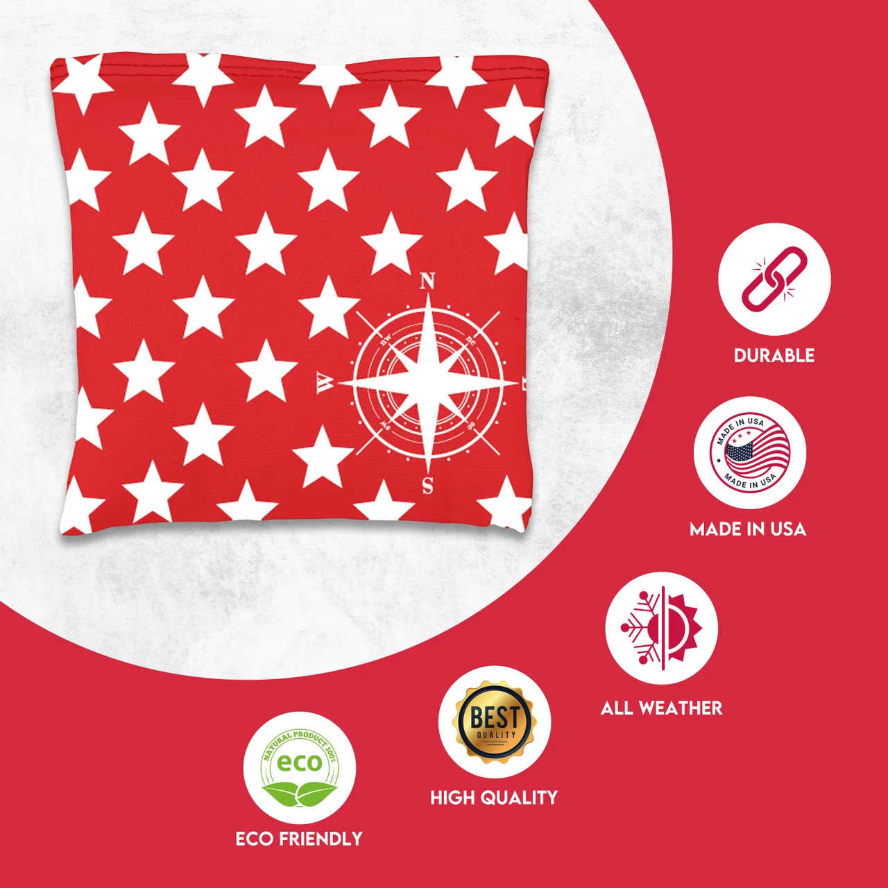 Compass Star Tournament Cornhole Bags - Set Of 8 4 Compass Star Tournament Cornhole Bags - Set Of 8 - Image 2