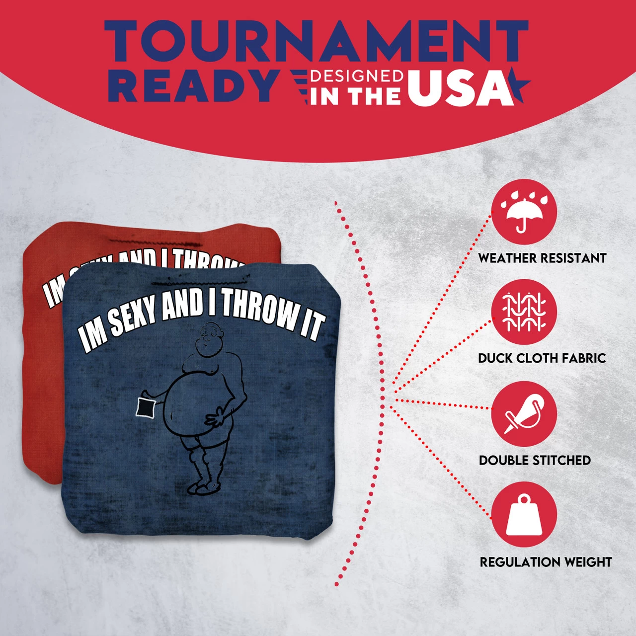 IM SEXY AND I THROW IT Professional Cornhole Bags - Set Of 8 7 IM SEXY AND I THROW IT Professional Cornhole Bags - Set Of 8 - Image 5