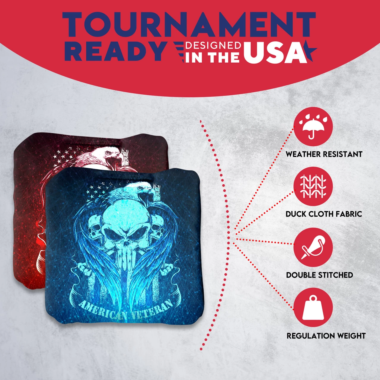 American Veteran Professional Cornhole Bags - Set Of 8 7 American Veteran Professional Cornhole Bags - Set Of 8 - Image 5