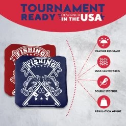 Red Blue Fish Logo Professional Cornhole Bags - Set Of 8 12 Red Blue Fish Logo Professional Cornhole Bags - Set Of 8 -Pro Cornhole Shop 4 19377.1707376019