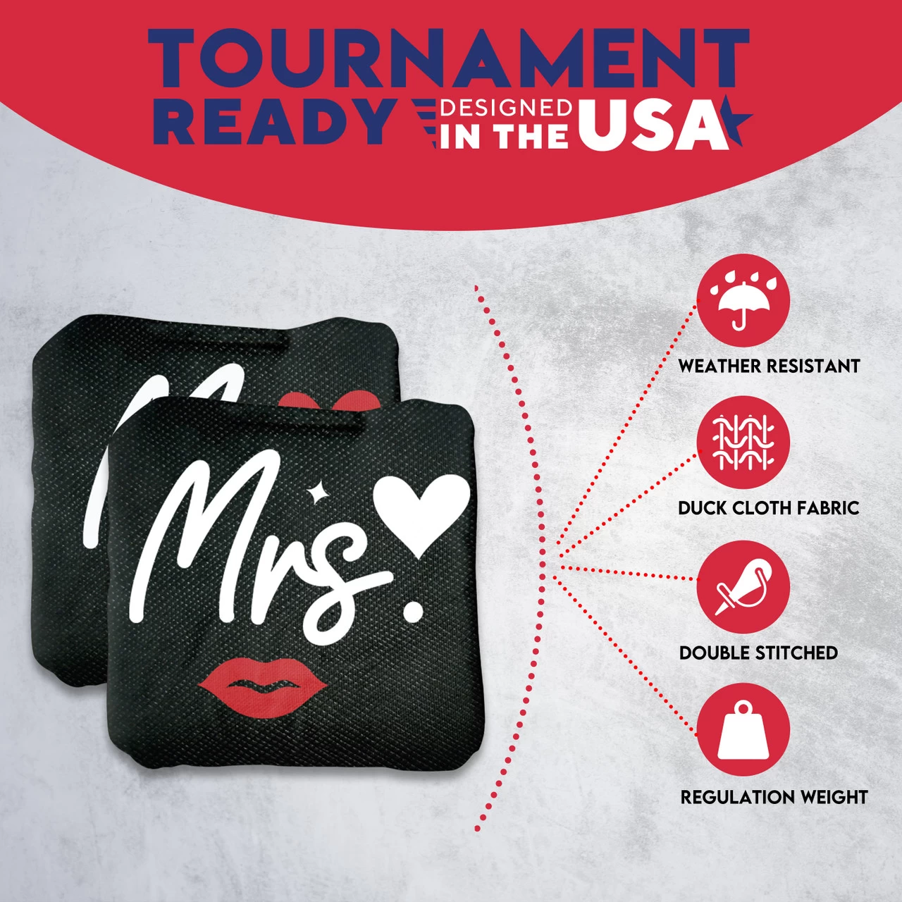 Mr. And Mrs. Professional Cornhole Bags - Set Of 8 7 Mr. And Mrs. Professional Cornhole Bags - Set Of 8 - Image 5