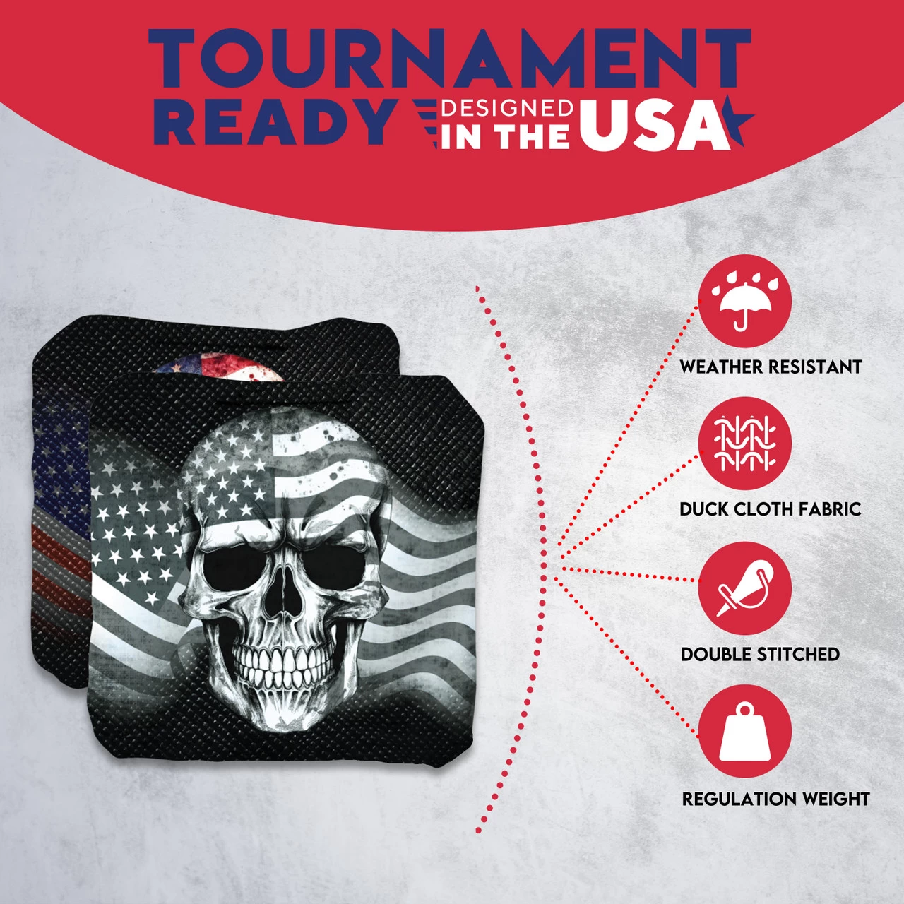 Flag Skull Professional Cornhole Bags - Set Of 8 7 Flag Skull Professional Cornhole Bags - Set Of 8 - Image 5