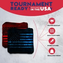 Blue Red Lines Professional Cornhole Bags - Set Of 8 -Pro Cornhole Shop 4 44408.1707442067