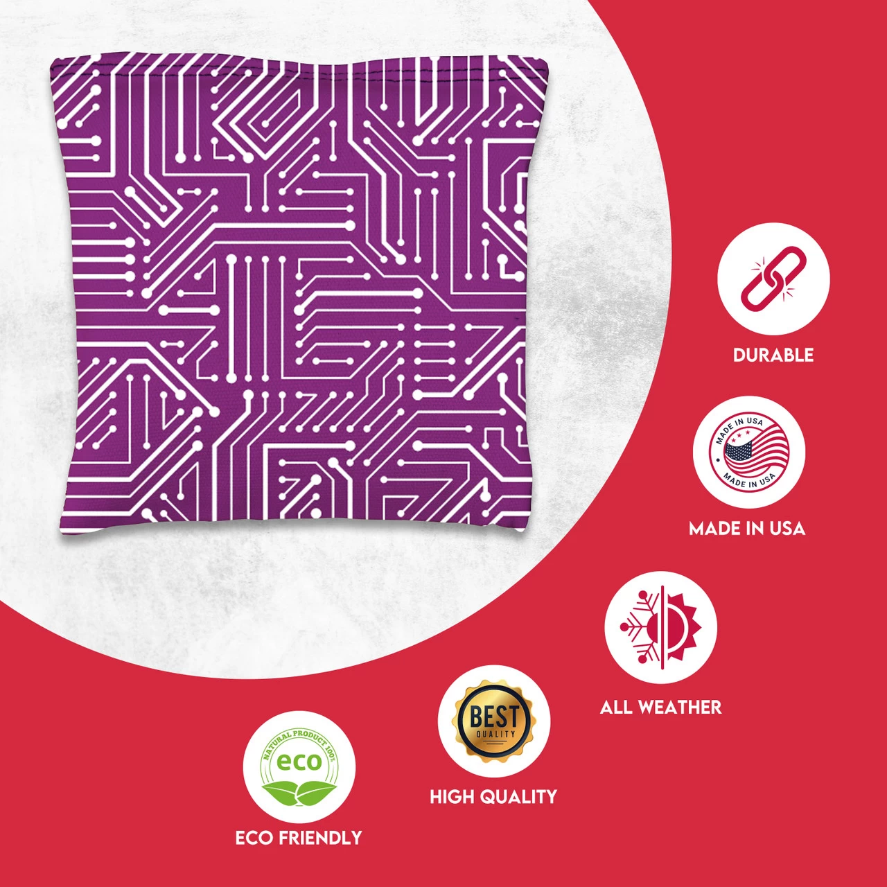 Blue Pink Purple Tech Tournament Cornhole Bags - Set Of 8 4 Blue Pink Purple Tech Tournament Cornhole Bags - Set Of 8 - Image 2