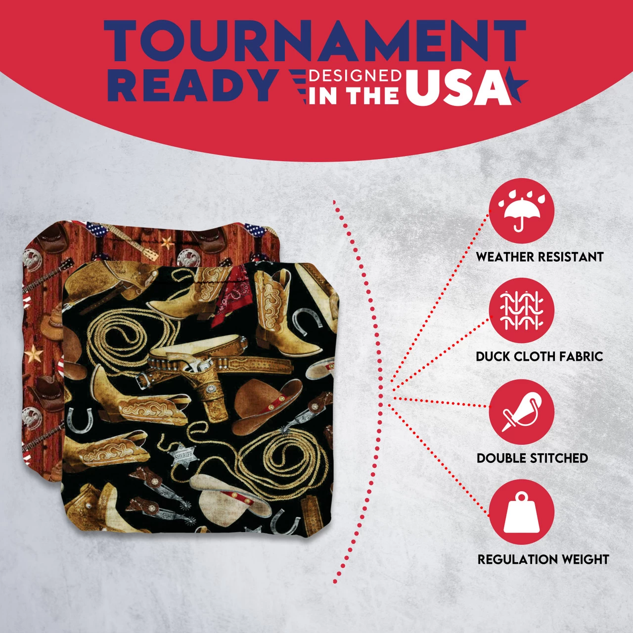 Cowboy Boots Professional Cornhole Bags - Set Of 8 7 Cowboy Boots Professional Cornhole Bags - Set Of 8 - Image 5