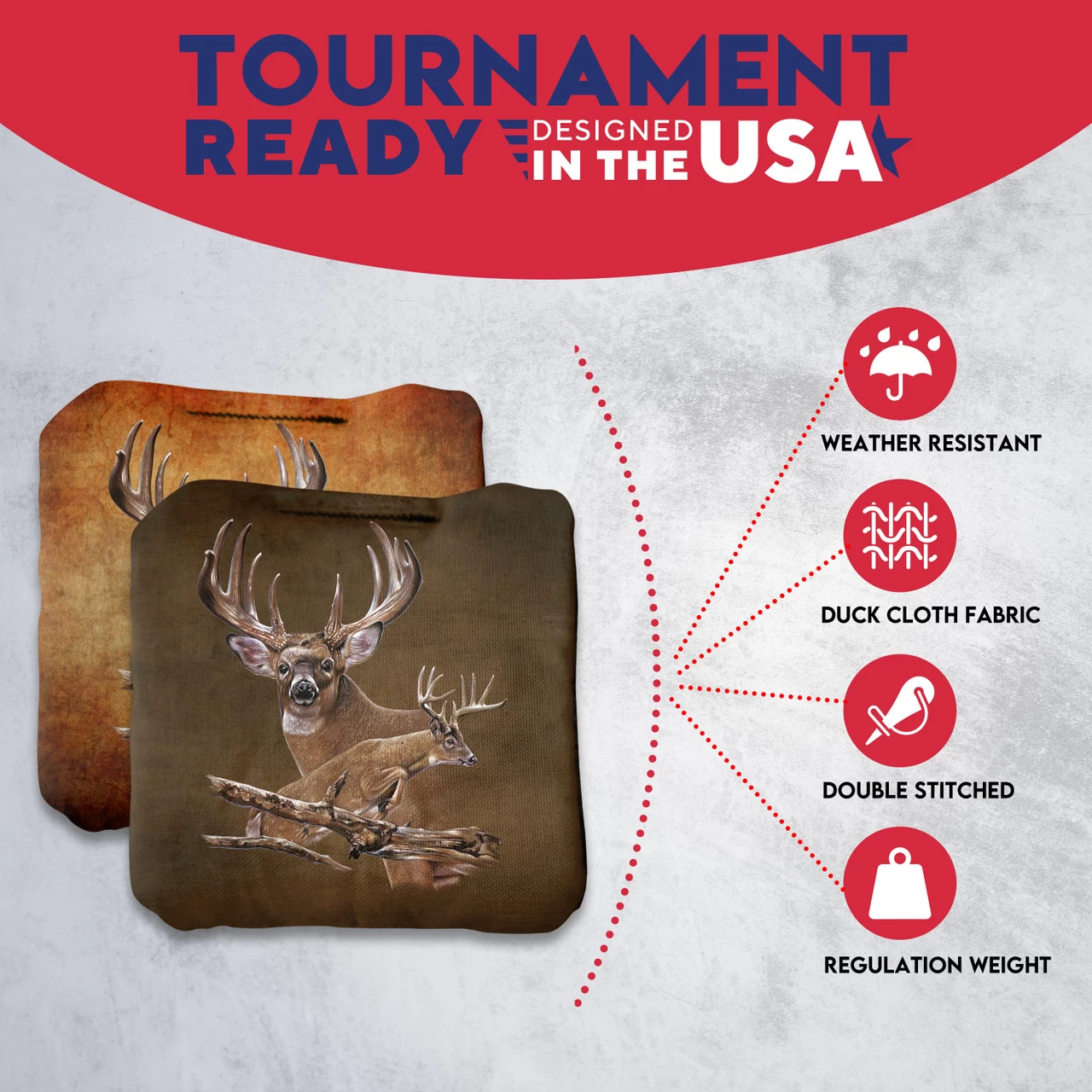 Deer Professional Cornhole Bags - Set Of 8 7 Deer Professional Cornhole Bags - Set Of 8 - Image 5
